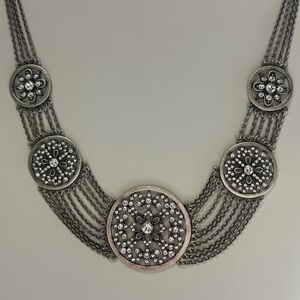 Touchstone Crystal Bib Chain Necklace “Angelique”